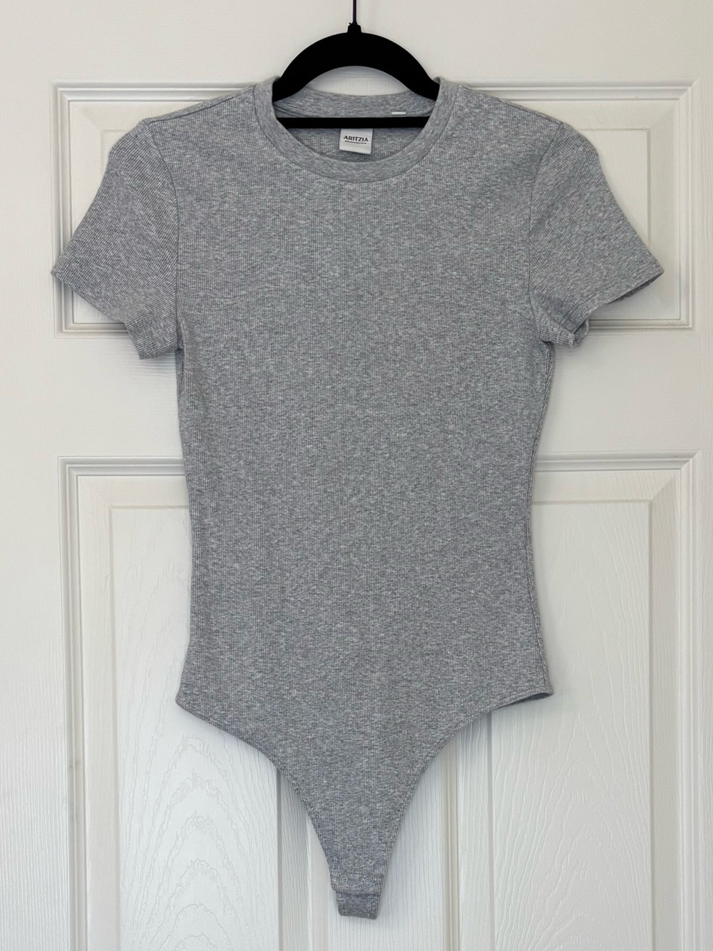 Aritzia Cotton Blend HomeStretch Ribbed Crewneck Bodysuit